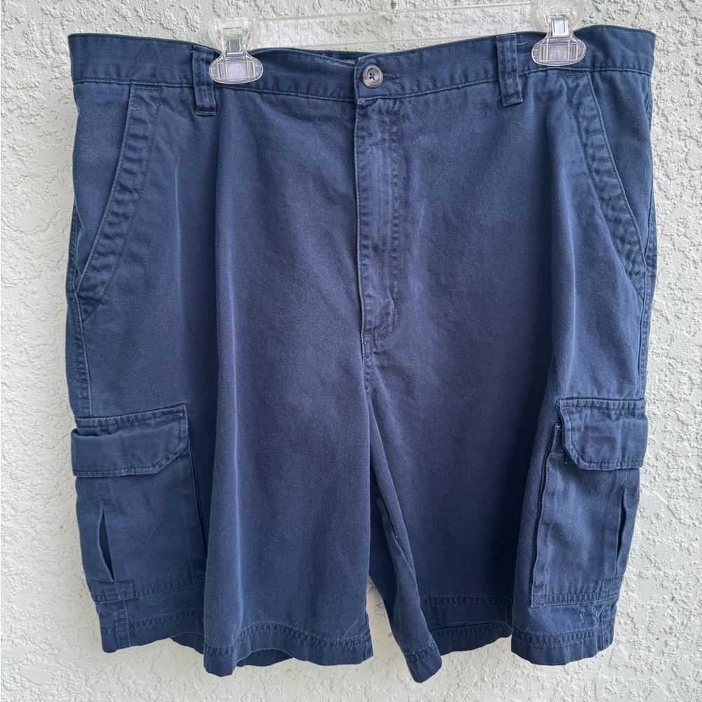 Croft & Barrow 38 100% cotton neutral navy blue cargo shorts utility summer